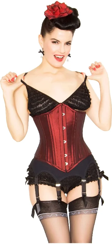 Corset top in pale peach-Playgirl Faith 24 Steel Bone Ruby Rust Waist Training Corset Cincher