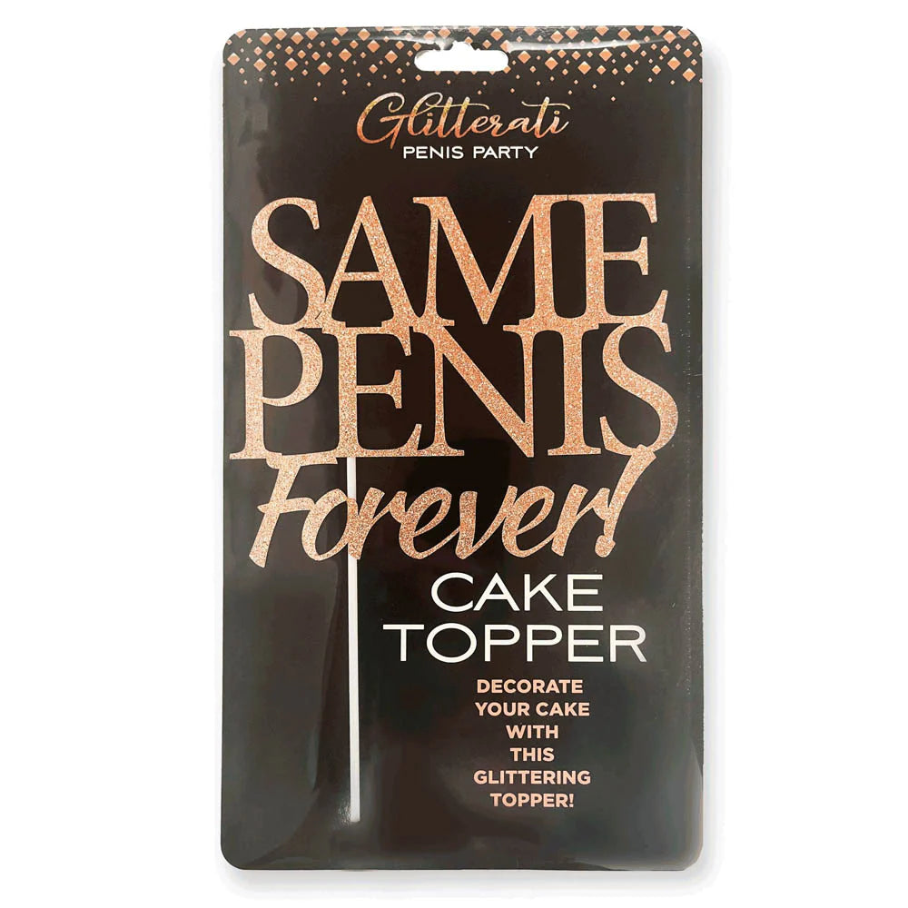 Rechargeable mild toys-Glitterati ''Same Penis Forever'' Cake Topper