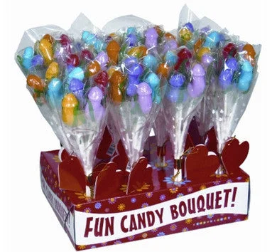 Adjustable prostate harnesses-PENIS Fun Candy Bouquet- 12 Count with Display