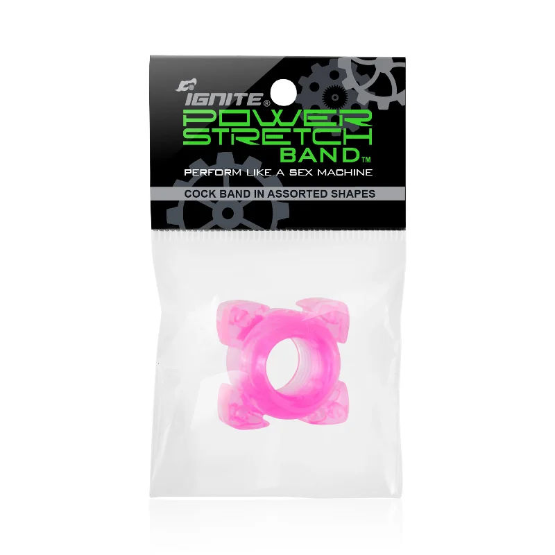 cock ring chipped-Si-95091 COCK RINGS - POWER STRETCH BANDS (PINK)