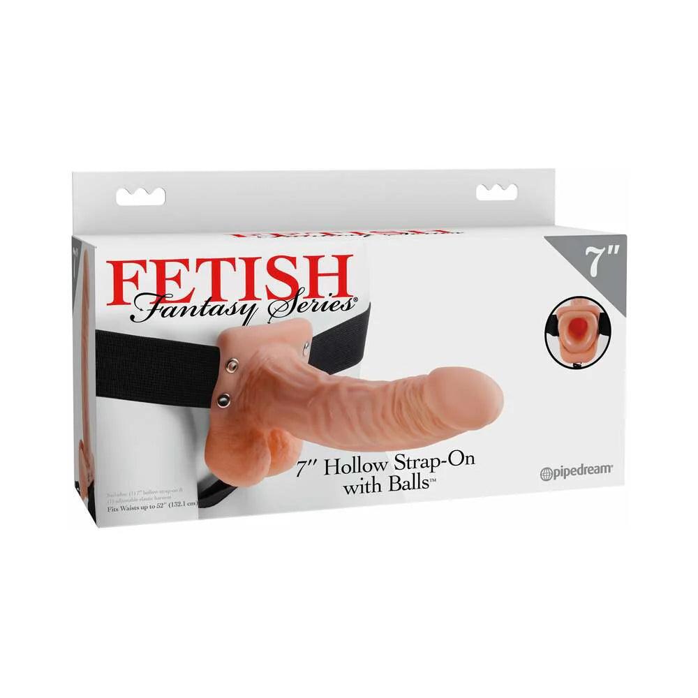 needle-tip-dildo-Fetish Fantasy Series Hollow Strap-On Dildo with Balls and Stretchy Harness 7in