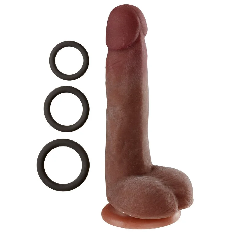 Silent clit air rings-Cloud 9 Novelties Dual Density Real Touch 7 Inch With Balls - Brown