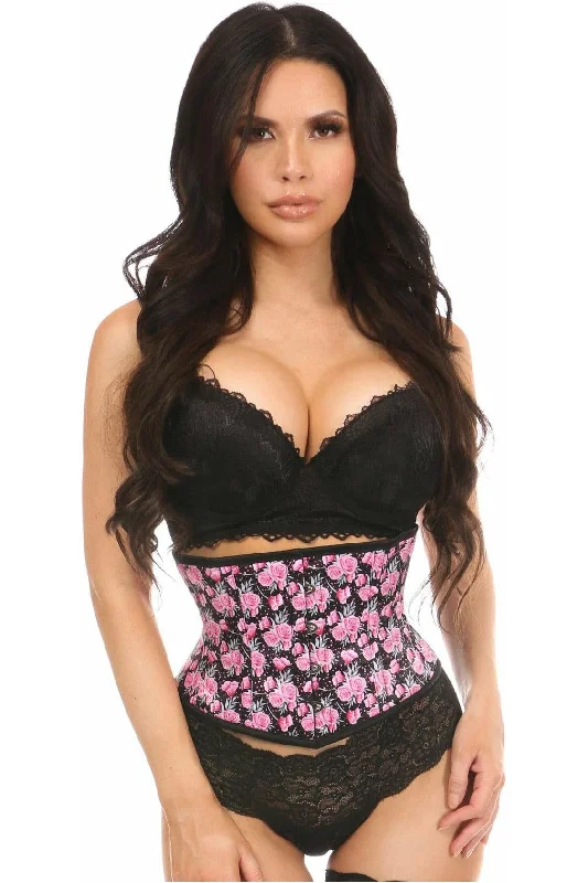 Premium clit air rings-Lavish Floral Print Mini Cincher