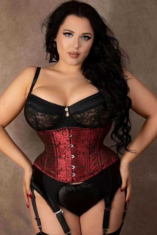 Corset in sunset pink-Plus Size Crimson Polly Hourglass Silhouette Waist Training Waspie Corset