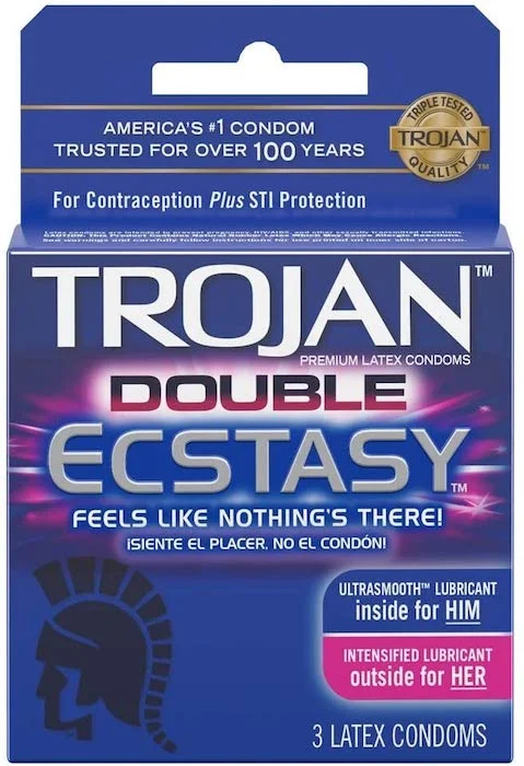 Premium prostate wave beads-Trojan ''Double Ecstasy'' Condoms -3Pk