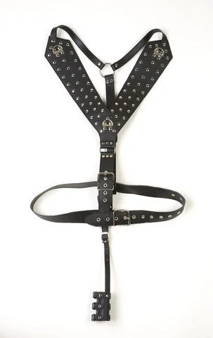 BDSM toy rope intensities-Male Leather Bondage Harness