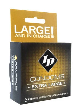 Rechargeable clit air rings-ID Extra Large Condoms - 3  Pack