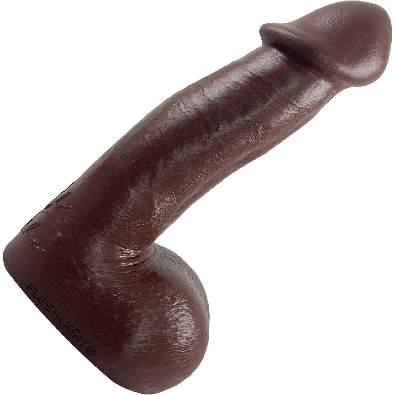 ridge-dildo-DeAngelo Jackson 7.75 Inch Silicone Dildo With Balls By Fleshlight