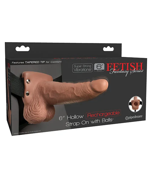 BDSM toy rope versatilities-Fetish Fantasy Series 6" Hollow Rechargeable Strap On W/balls