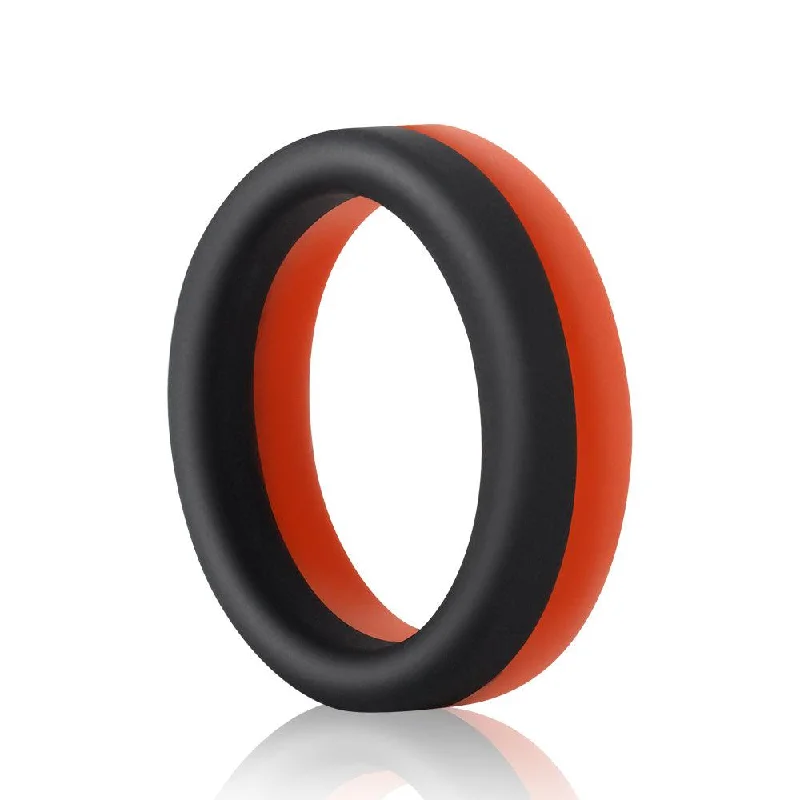 cock ring knit-Silicon Cock Ring Double Layer Rubber Penis Ring - Red & Black