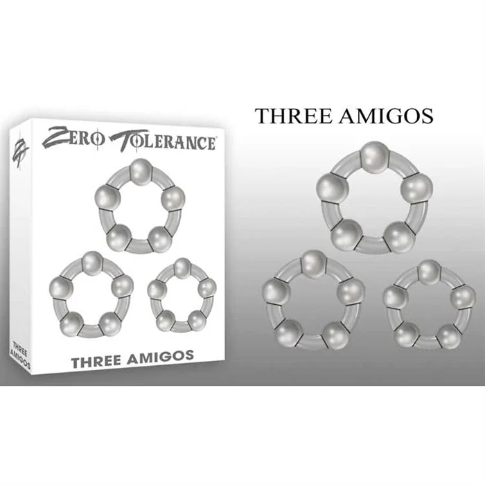 cock ring bottom line-Three Amigos Cock Rings 3pk by Zero Tolerance