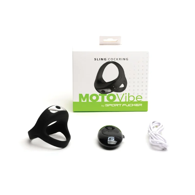 cock ring boost-Sport Fucker Motovibe Sling Cockring With Remote - Black