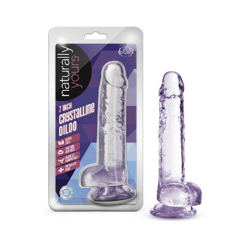 zinc-tone-dildo-Naturally Yours Crystalline Dildo 7 In. Amethyst