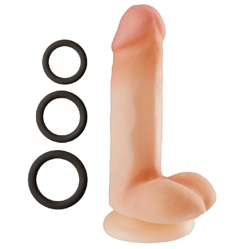 Silicone clit air dildos-Cloud 9 Novelties Dual Density Real Touch 6 Inch With Balls - Flesh