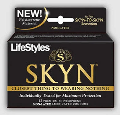 Vibrating wands with soft pulses-Lifestyles SKYN Premium Polyisoprene Condoms - 12 Pack