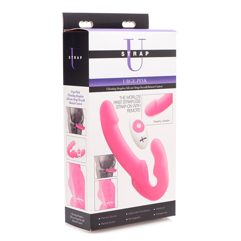 Sex toys with mild motors-Strap U Strapless Strap On With Remote- Pink