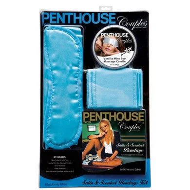 BDSM toy chain sensations-Penthouse Couples Satin And Scented Bondage Kit - Blue