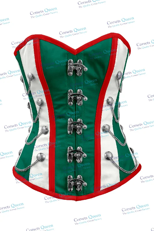 Corset in pale cerise-Macray Steel Boned Overbust Christmas Special Corset