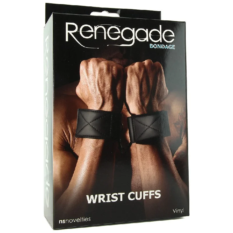 BDSM toy restraint energies-Renegade Bondage ''Wrist'' Cuffs Black