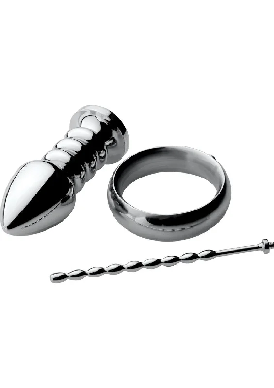 BDSM toy chain flexibilities-Zeus Electrosex Deluxe Voltaic For Him Stainless Steel E-Stim Kit