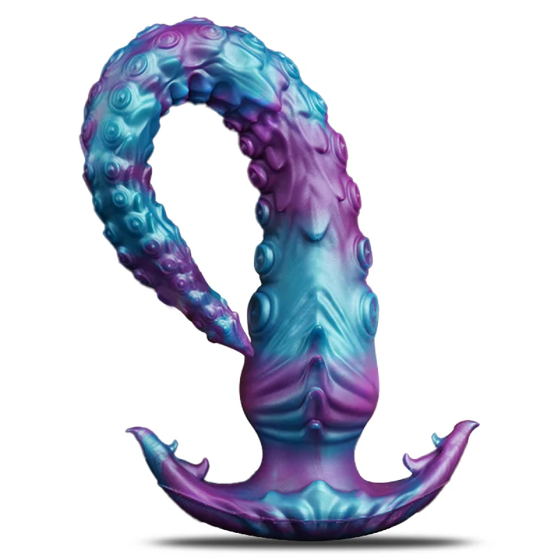 eel-tail-dildo-Binx 15.7" Long Tentacle Dildo Large Butt Plug with Anchor Base-Laphwing