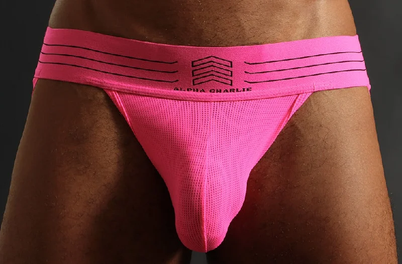 Premium anal air toys-Alpha C ''Neon Pink'' Basic Jock