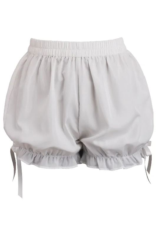 Silent air wave clit toys-White Cotton Bloomers