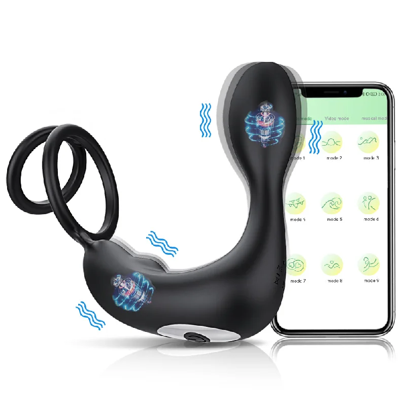 BDSM toy cuff conveniences-Bluetooth Vibrating Male Prostate Massager Anal Sex Toy APP Vibrator for Men Butt Plug Couples Game