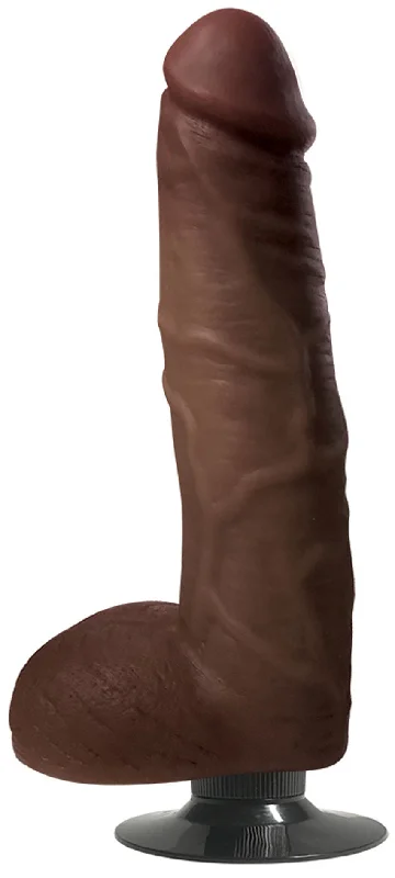 Vibrator regal design-Jock 9 Inch Vibrating Dong With Balls Chocolate