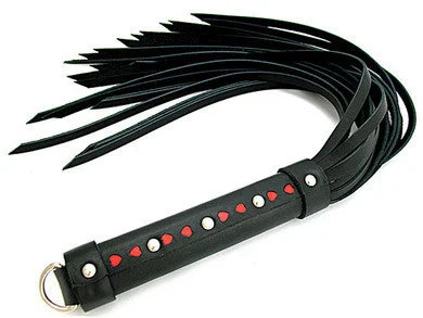 BDSM toy paddle performances-20 Inch Leather strap Whip with Red Heart Inlay