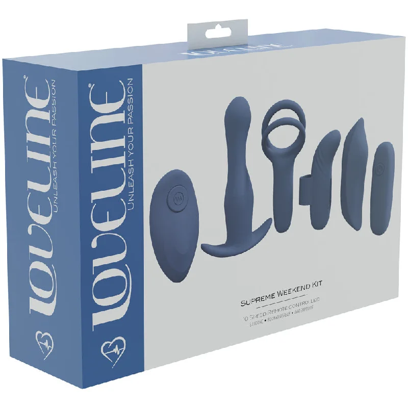 Vibrator bold force-LOVELINE Supreme Weekend Bullet Vibrator and Cock Ring Kit - Blue