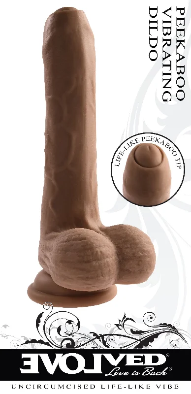 Vibrator mute buzz-Peek a Boo Vibrating Dildo - Dark