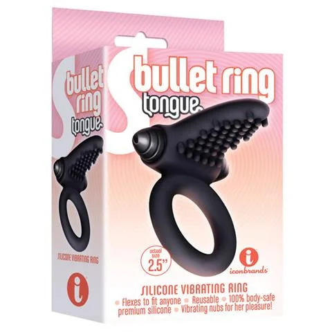 cock ring lean-S Bullet Tongue Vibrating Cock Ring by Icon