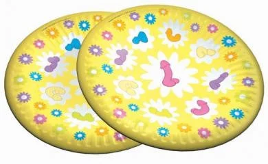 Vibrating wands with fine waves-Super Fun Penis 7-inch Party Plates - 8 Count