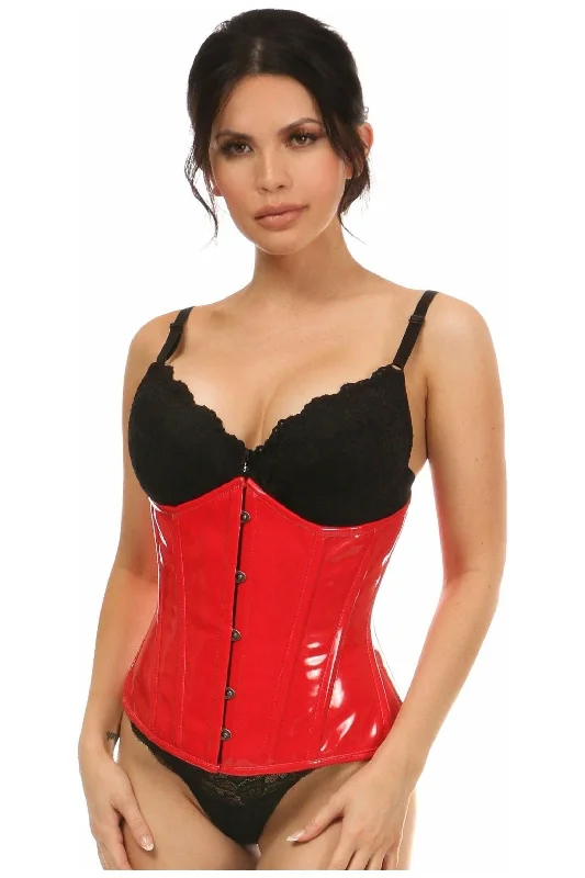 Corset dress with side gathers-Lavish Red Patent Underbust Corset