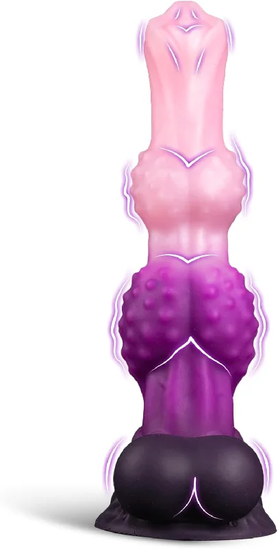 rave-dildo-Leon 9.9" Dog Knot Dildo Huge Fantasy Dildo With Strong Suction Cup - Laphwing