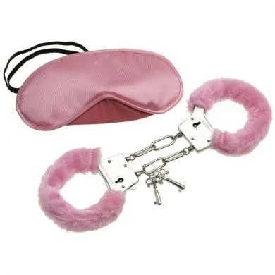 Padded BDSM toy cuffs-Pleasure Cuffs and Satin Mask