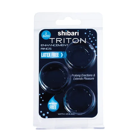 cock ring knock-Triton CockRing W/Knubbs 3Pk Blk