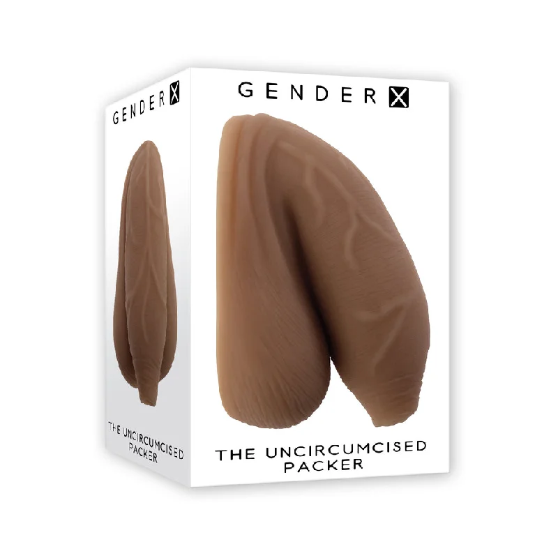 Sex toys for sensual intimacy-Gender X The Uncircumcised Packer Dark Packer TPE Dark