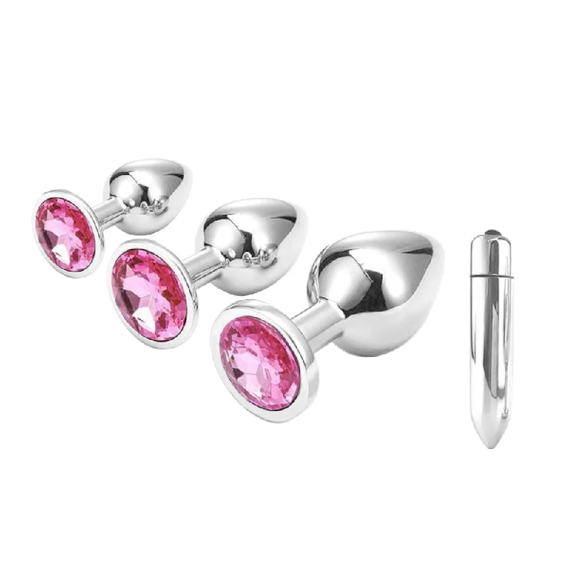 Vibrator hush ship-Cute Pink Princess Plug With Vibrator