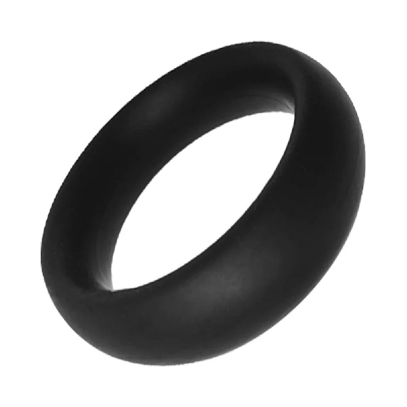 cock ring inch-Rock Solid Silicone Black C Ring, Large (2in) In A Clamshell