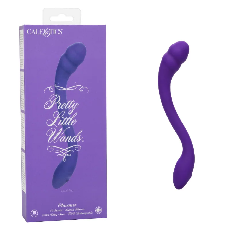 Vibrator app tune-Pretty Little Wands CHARMER Purple Flexible Double Ended Vibrating Body Wand Dildo