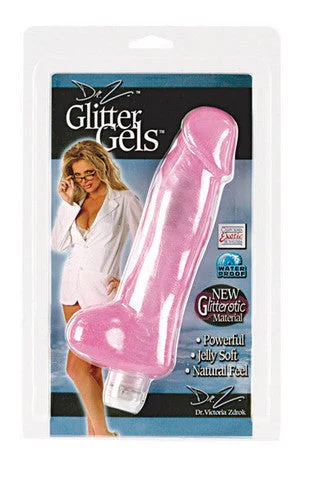 Vibrator sales king-Dr. Z - Glitter Gels - Vibrating Dong With Balls - Pink