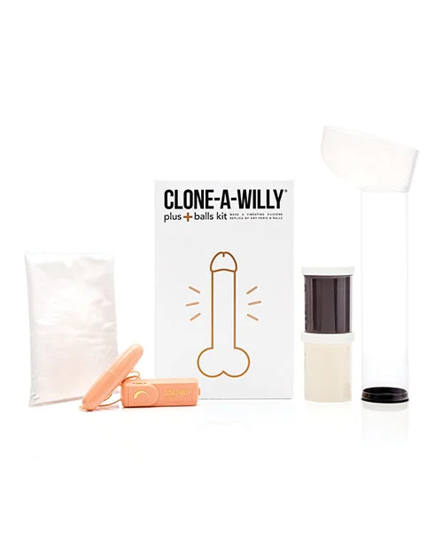 BDSM toy whip efficiencies-Clone-A-Willy Plus+ Balls Kit - Deep Skin Tone