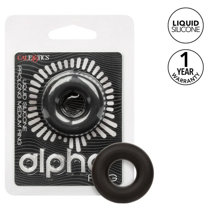 cock ring rock-Alpha Liquid Silicone Prolong Cock Ring Medium by Cal Exotics