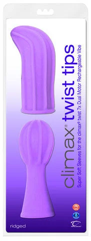 Vibrator drawer fit-Climax Twist Tips Ridged Vibrator - Purple