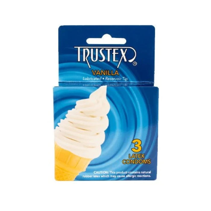 Premium G-spot wave beads-Trustex Condoms ''Vanilla'' 3-pack