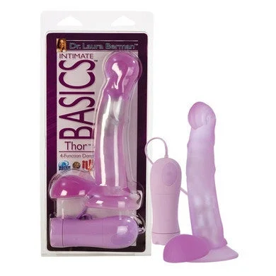 Vibrator top materials-Dr. Laura Berman Intimate Basics 4 Function Dong - Thor - Pink