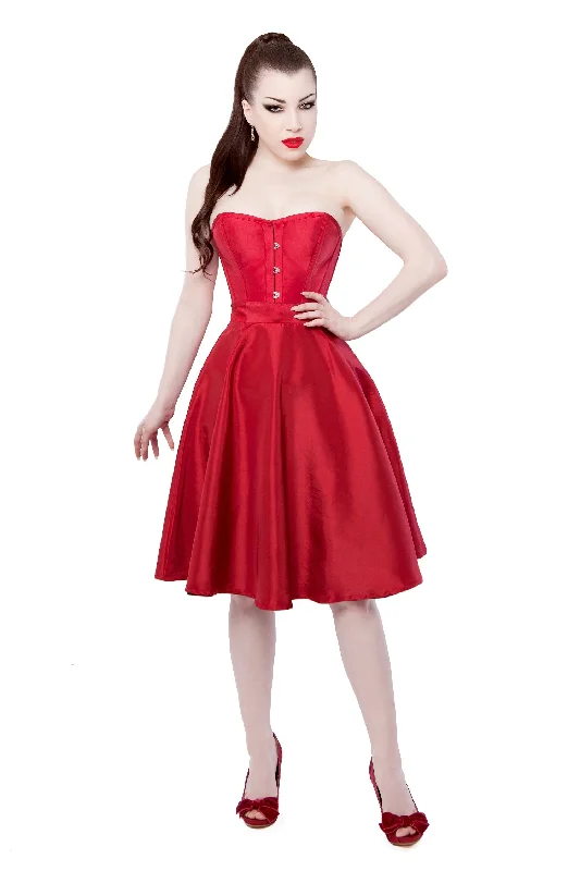 Corset with zigzag stitching-The Lady In Red Corset Dress