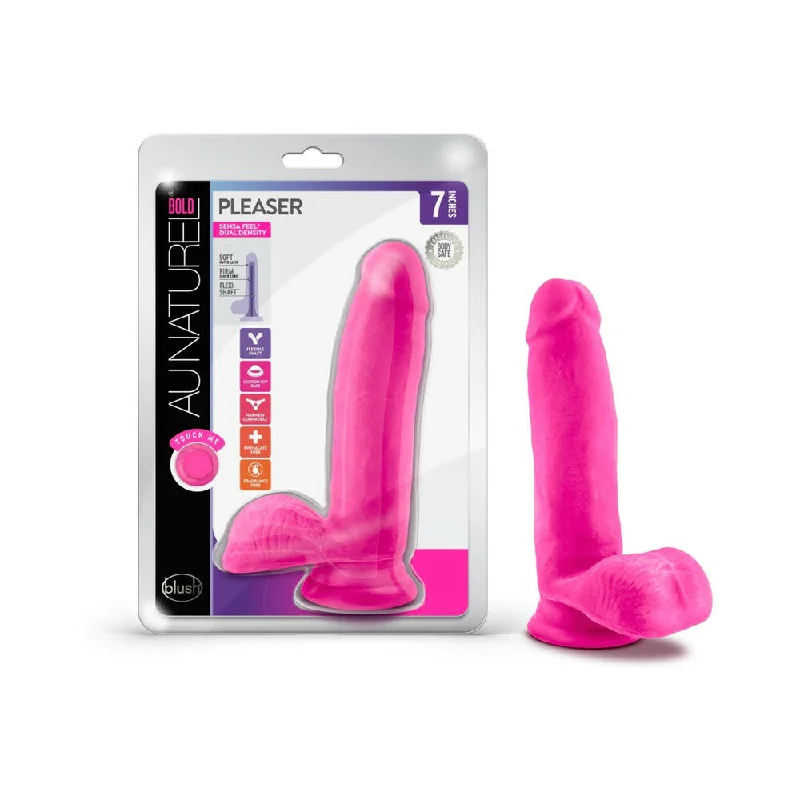 curly-vein-dildo-Au Naturel Bold Pleaser Dildo 7 Pink